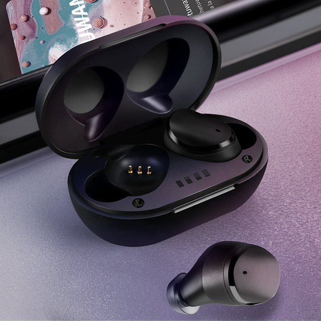 Tai nghe Bluetooth V5.0 True Wireless Earbuds điều khiển cảm ứng hỗ trợ nghe đơn hoặc đôi 2 bên tai với micro HD chống ồn dành cho smartphones