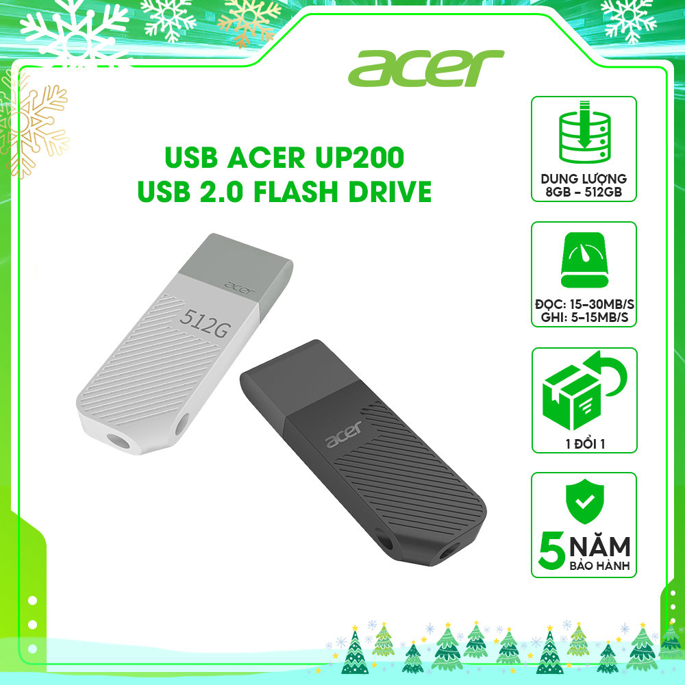 USB 2.0 Acer UP200 Dung lượng USB 256GB - Hàng chính hãng