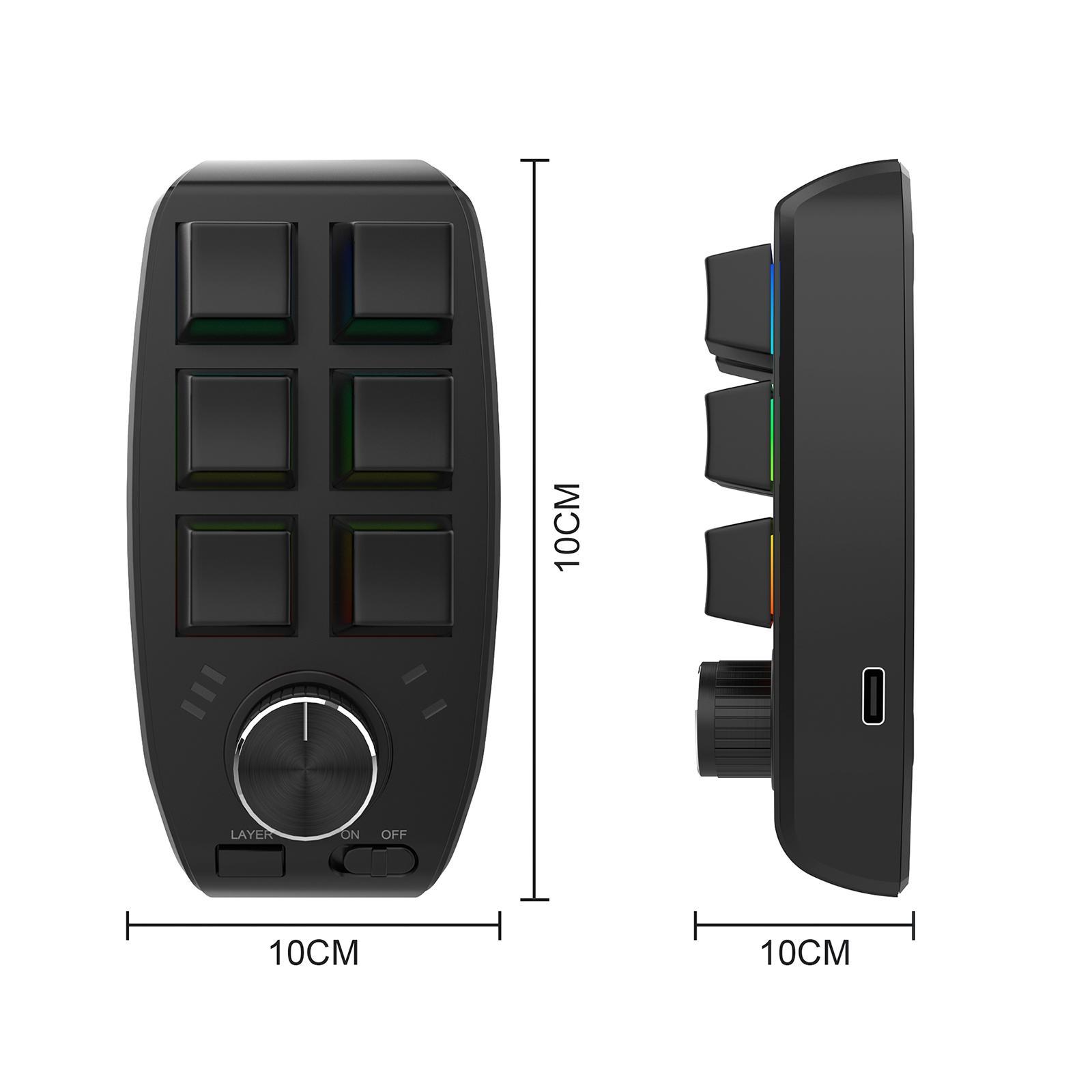 Keyboard Portable RGB Wired Standard Keyboard Macros Keypad for Programming Drawing