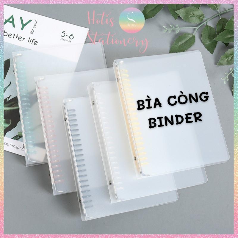 Bìa còng nhựa 5 màu trong mờ - Binder A5/ B5 làm sổ tay, planner, đựng sheet card