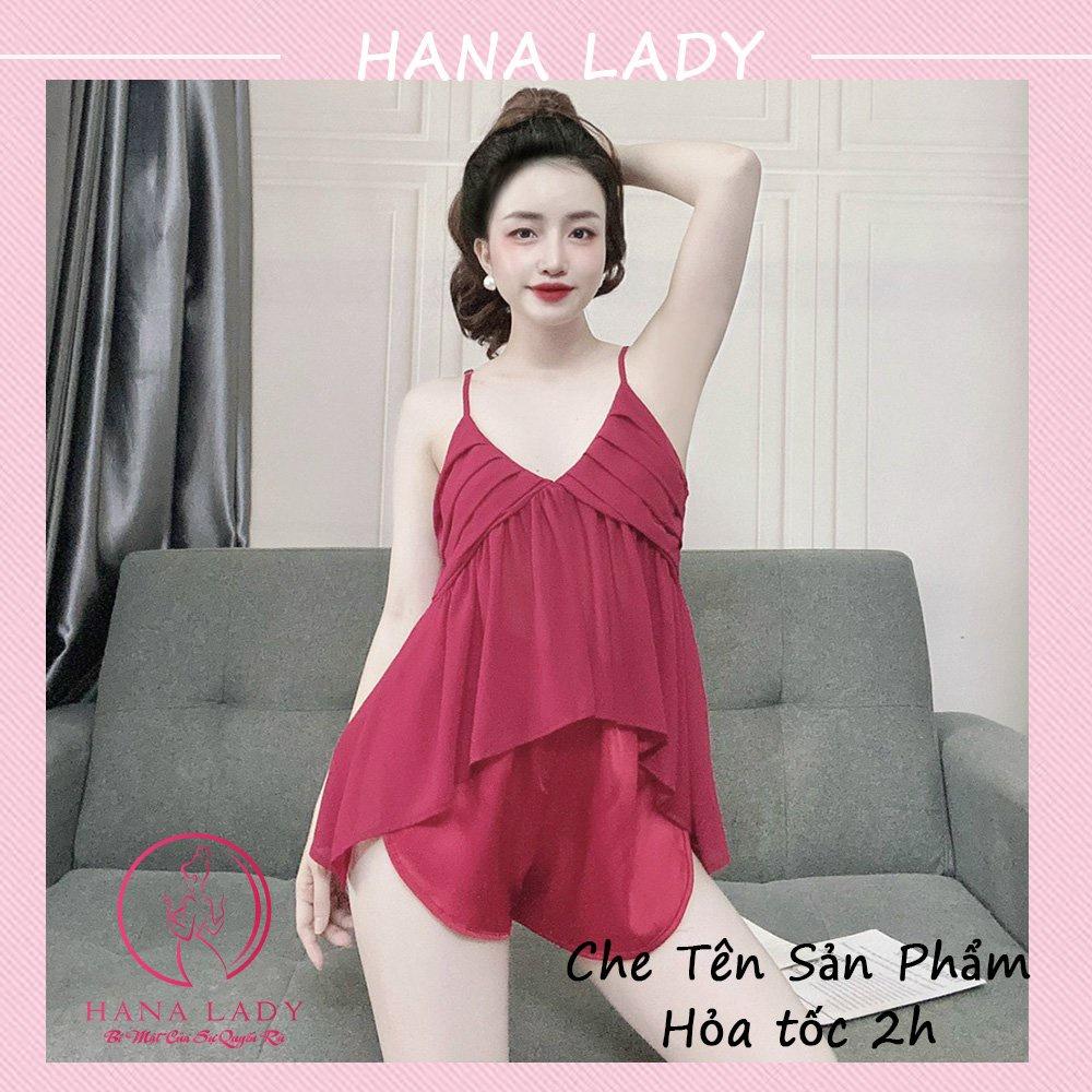 Bộ ngủ 2 dây nữ - Đồ mặc nhà lụa sexy gợi cảm VN478