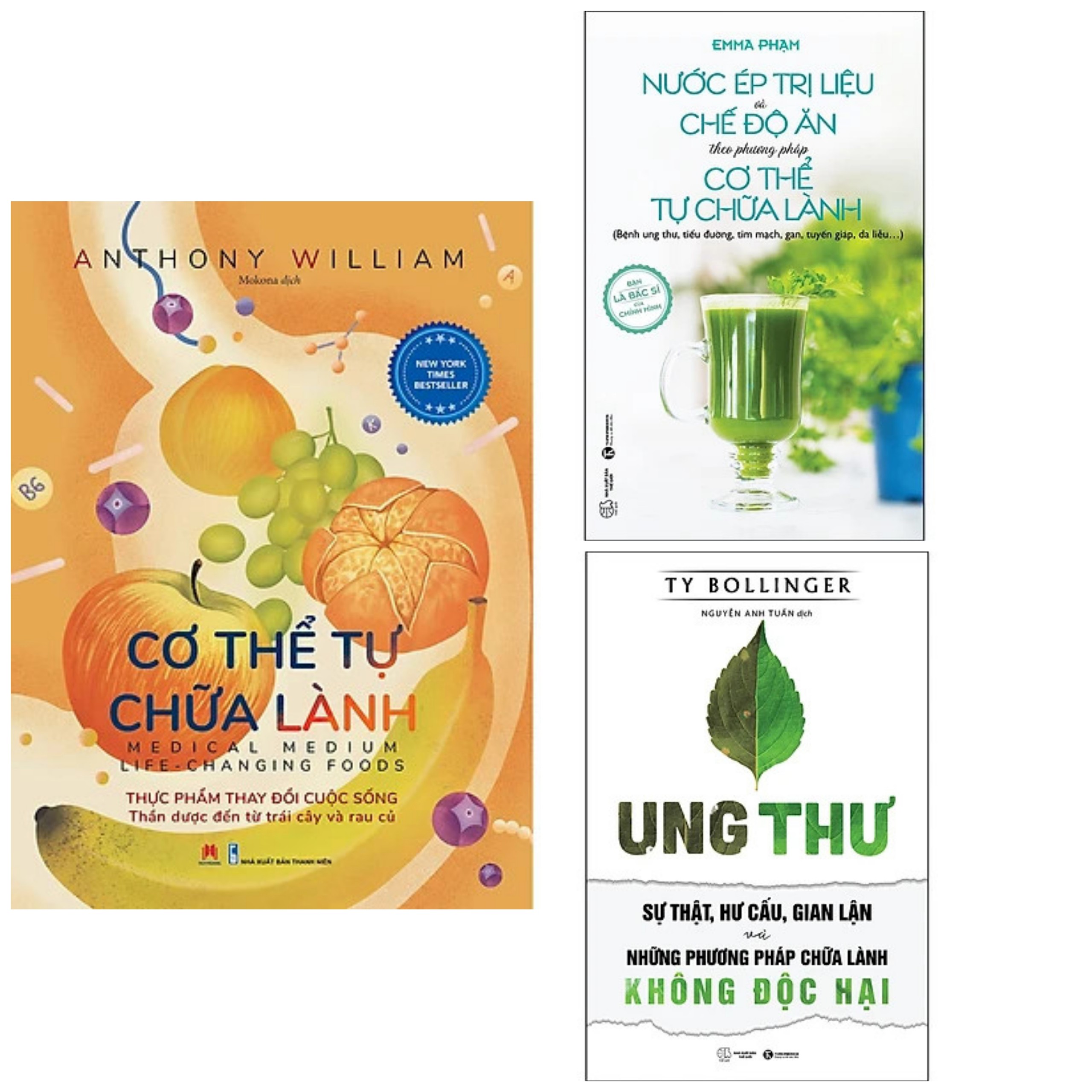 Hình ảnh Combo 3Q: Cơ Thể Tự Chữa Lành: Thực Phẩm Thay Đổi Cuộc Sống + Nước Ép Trị Liệu Và Chế Độ Ăn Theo Phương Pháp Cơ Thể Tự Chữa Lành + Ung Thư - Sự Thật, Hư Cấu, Gian Lận Và Những Phương Pháp Chữa Bệnh Không Độc Hại (Tái Bản) 