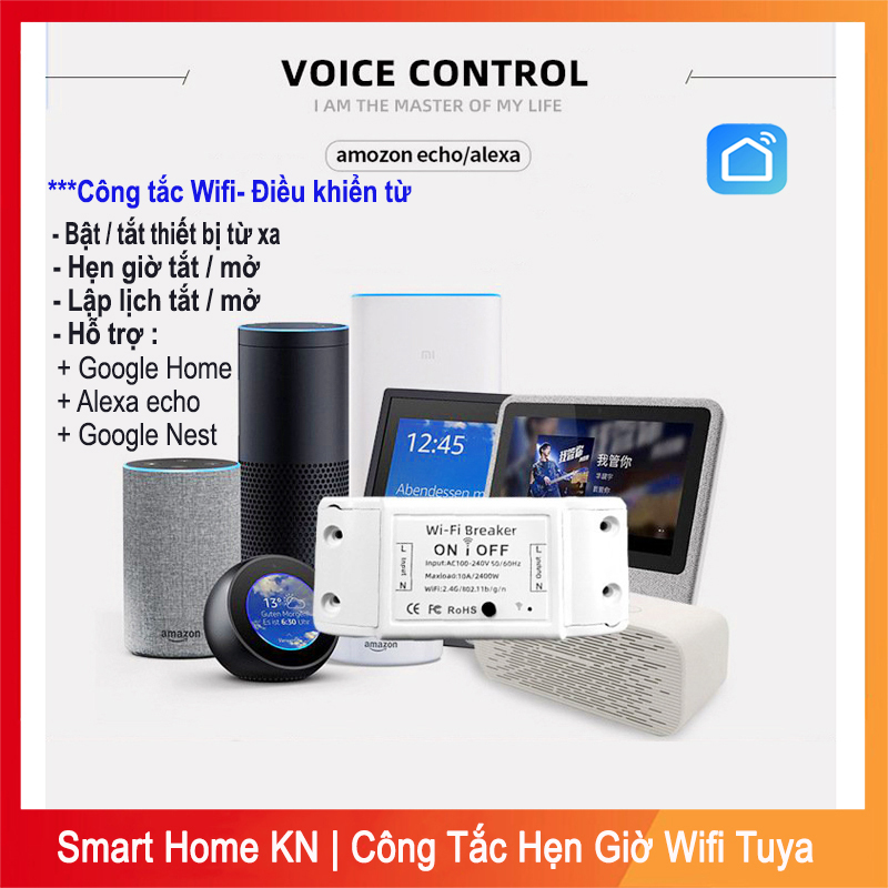 Hình ảnh Công tắc thông minh wifi điều khiển từ xa hẹn giờ bằng điện thoại - Smart Home KN