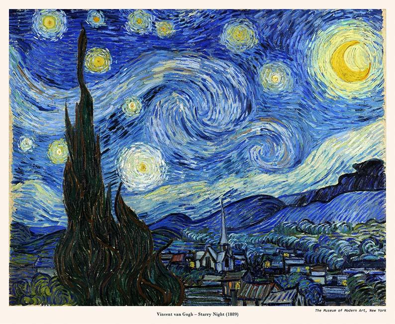 Tranh canvas - Starry Night (1889) - Vincent van Gogh - DH014