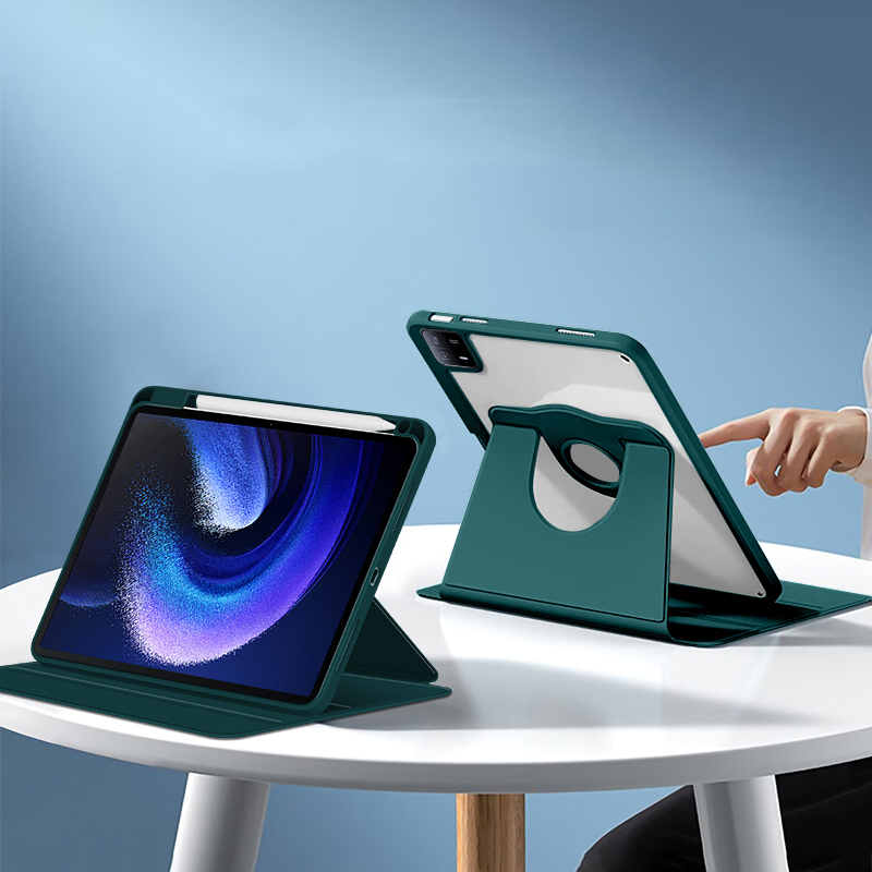 Bao Da Xoay 360° Dành Cho Xiaomi Mi Pad 6 và Mi Pad 6 Pro Da TPU cao cấp, Xoay tròn dựng ngang và dọc, Bên trong có khay đựng bút tiện lợi