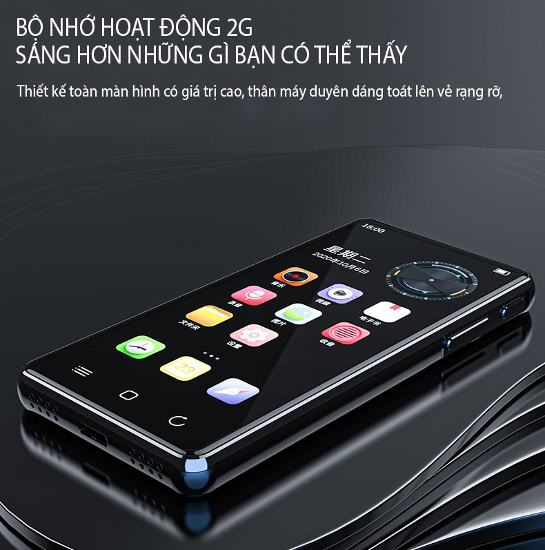 Máy Nghe Nhạc Android MP4 Màn Hình Cảm Ứng 4.0 Inch Bluetooth WiFi Ruizu H8 Bộ Nhớ Trong 16GB - Hàng Chính Hãng