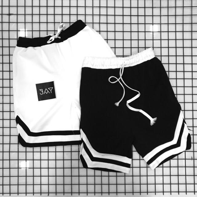 Quần short thun 2V màu ĐEN ️/Nam nữ Unisex ️ Jaystoree