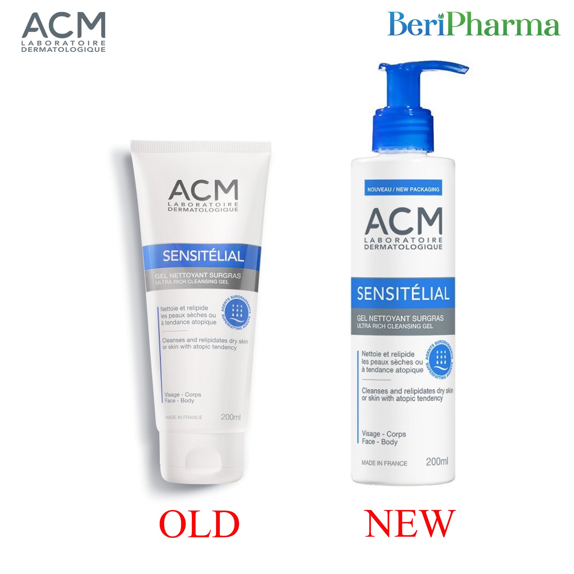 ACM Gel rửa mặt làm sạch cho da nhạy cảm Sensitelial Cleansing Gel 200ml