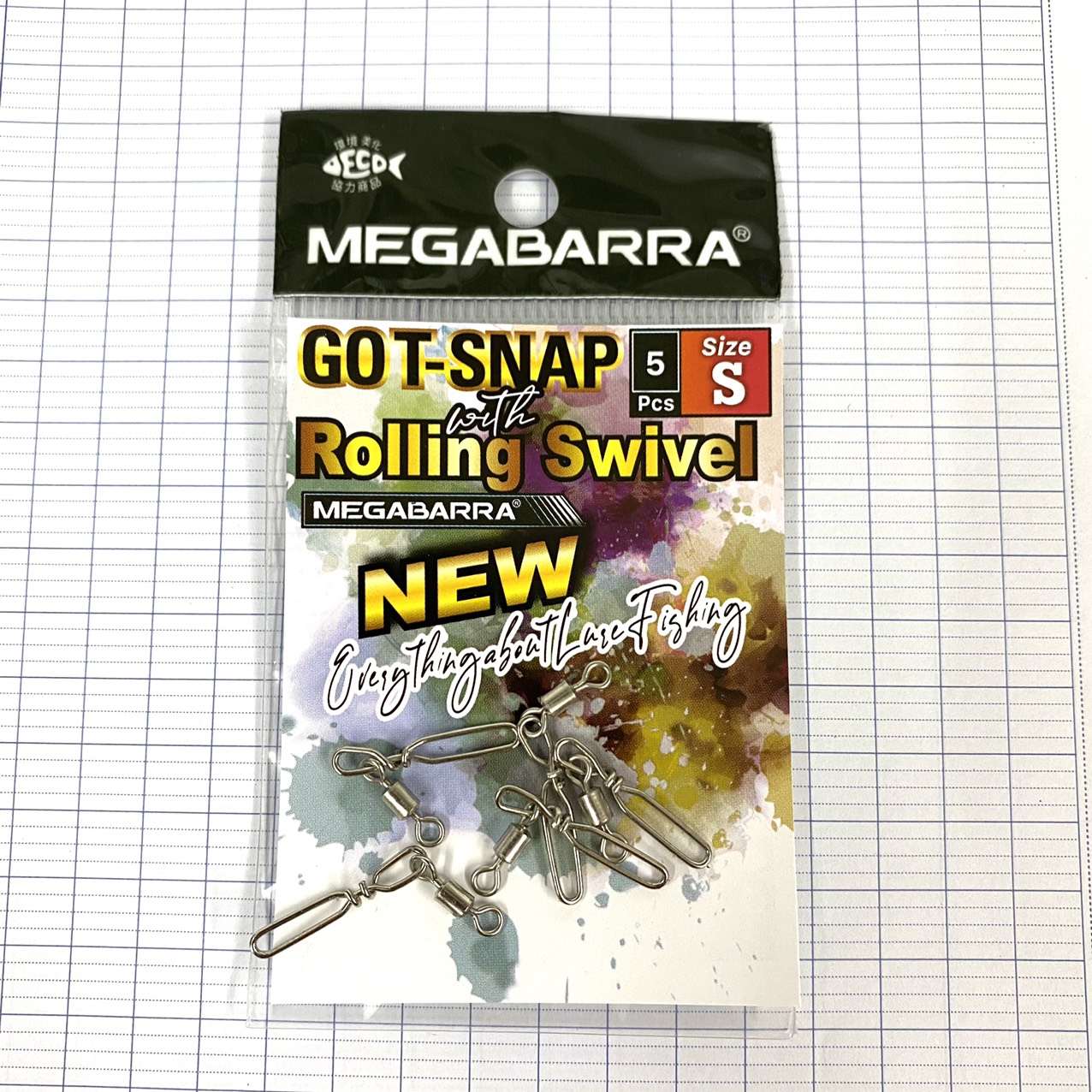 Khóa Câu Lure Megabarra Go T Snap Rolling Swivel Size S M Vỉ 5 Cái Dùng Móc Mồi Câu Lure Cá Lóc Chẽm Mú