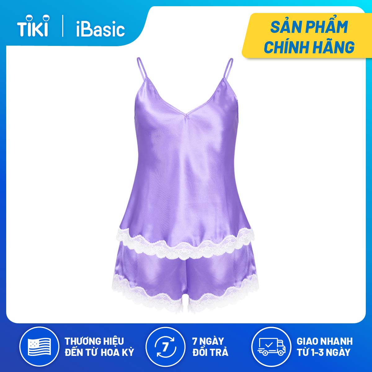 Đồ mặc nhà nữ satin siêu mềm mại iBasic HOMY015 - Tím Lavender - L
