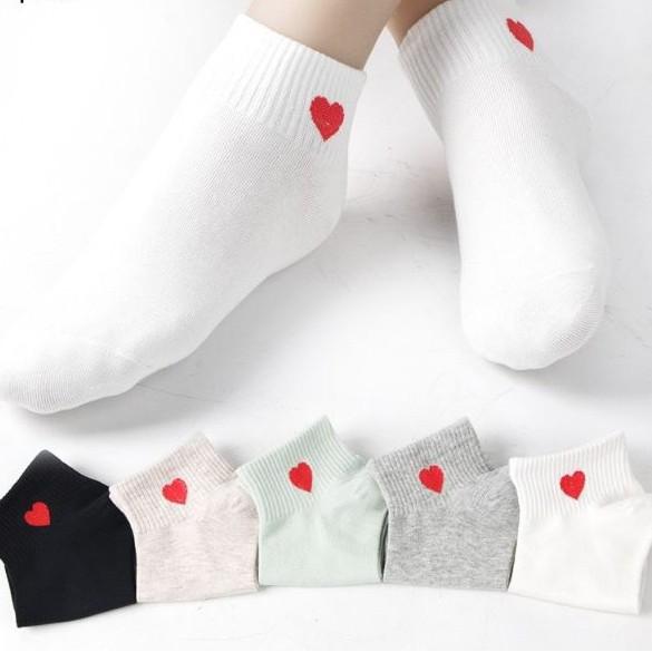 Tất Tim Cổ Ngắn Hàn Quốc 100% Cotton