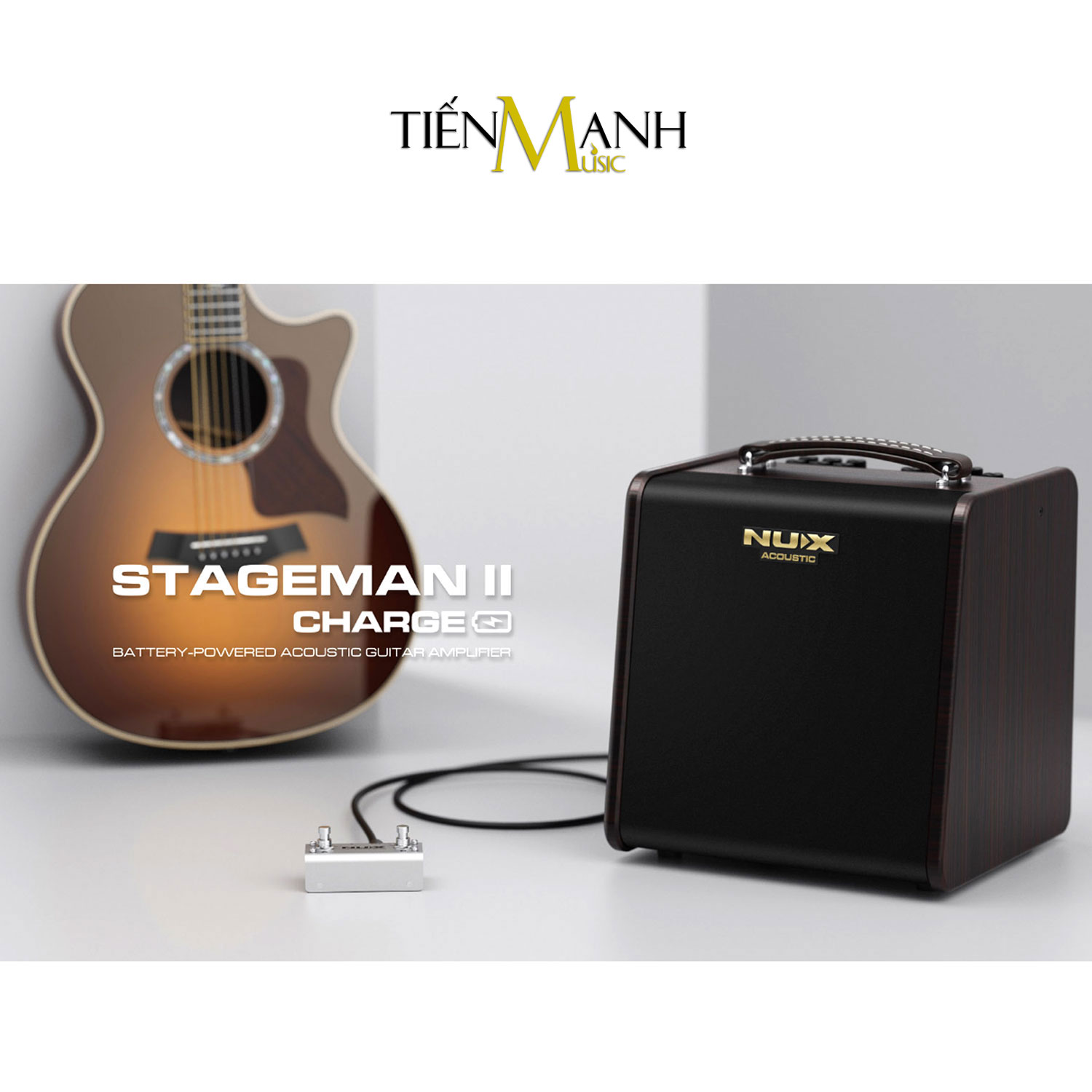 [Pin Sạc, Bluetooth] Amply Guitar Acoustic Nux AC80 - Loa Ampli AC-80 Amplifier Hàng Chính Hãng - Kèm Móng Gẩy DreamMaker