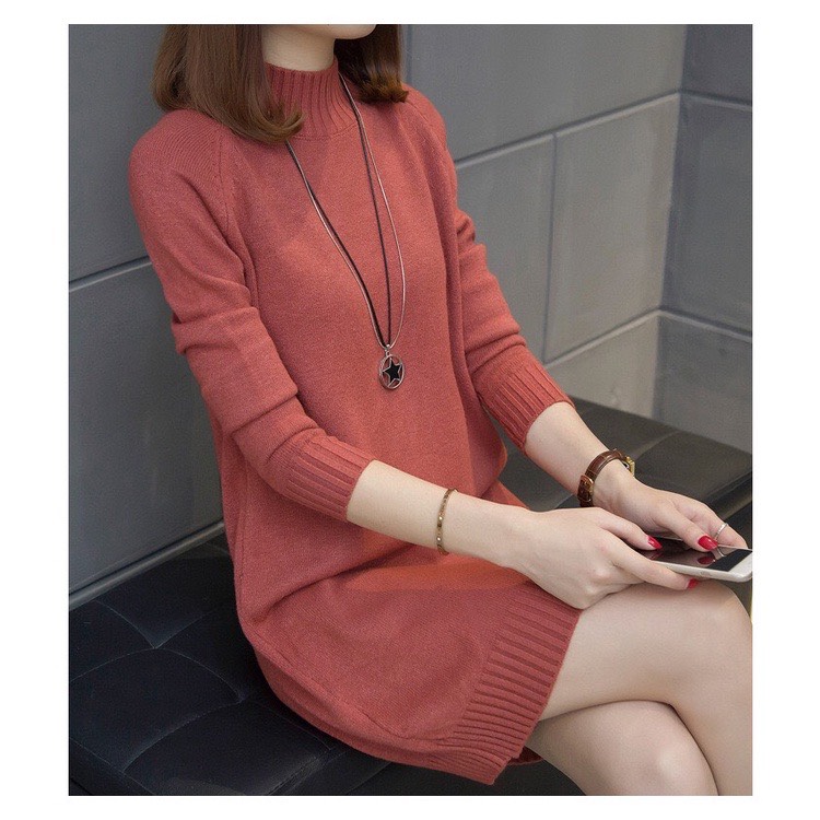 Áo len dáng dài _Đầm len suông