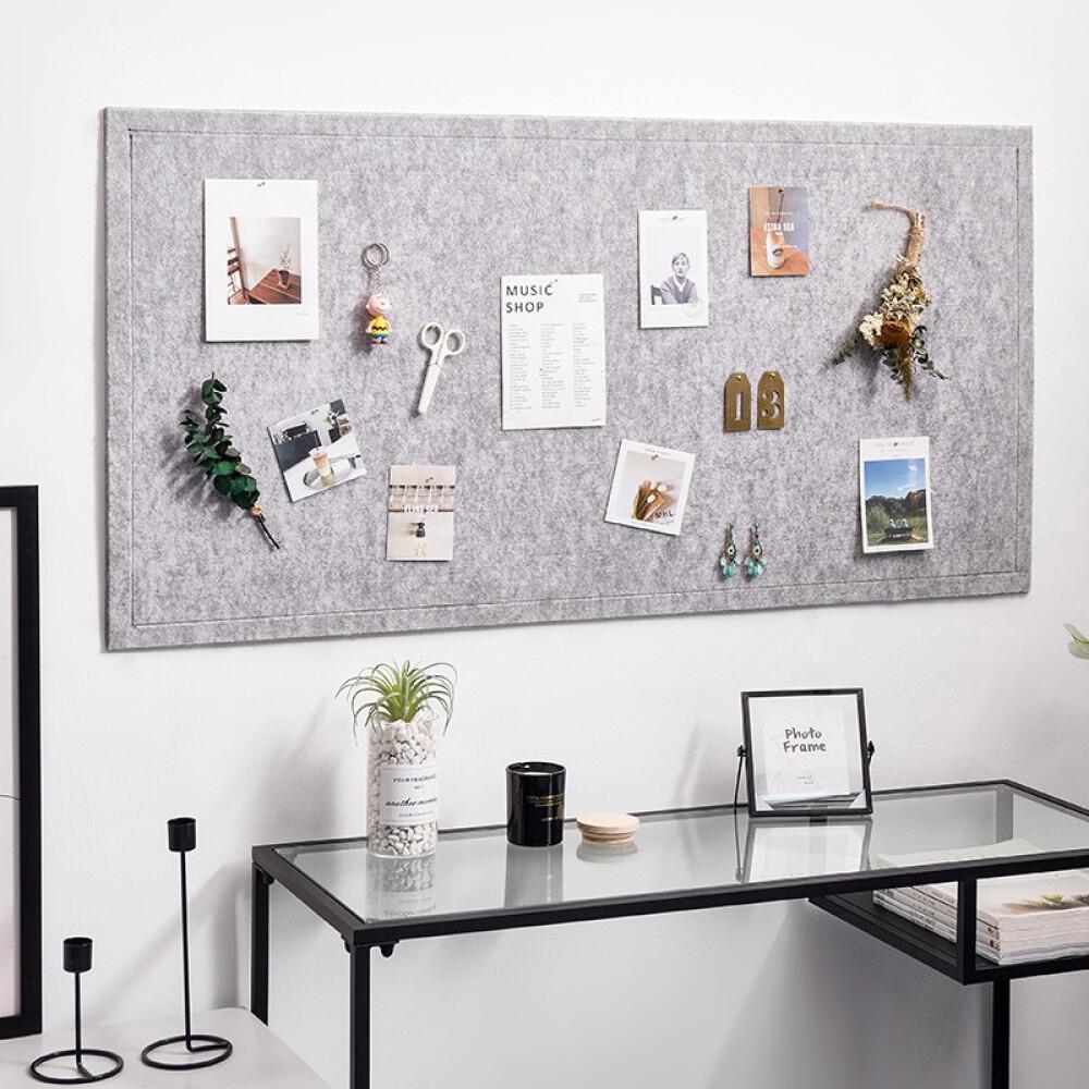 Premium Retro Felt Letter Board Home Message Frame With Characters Gray