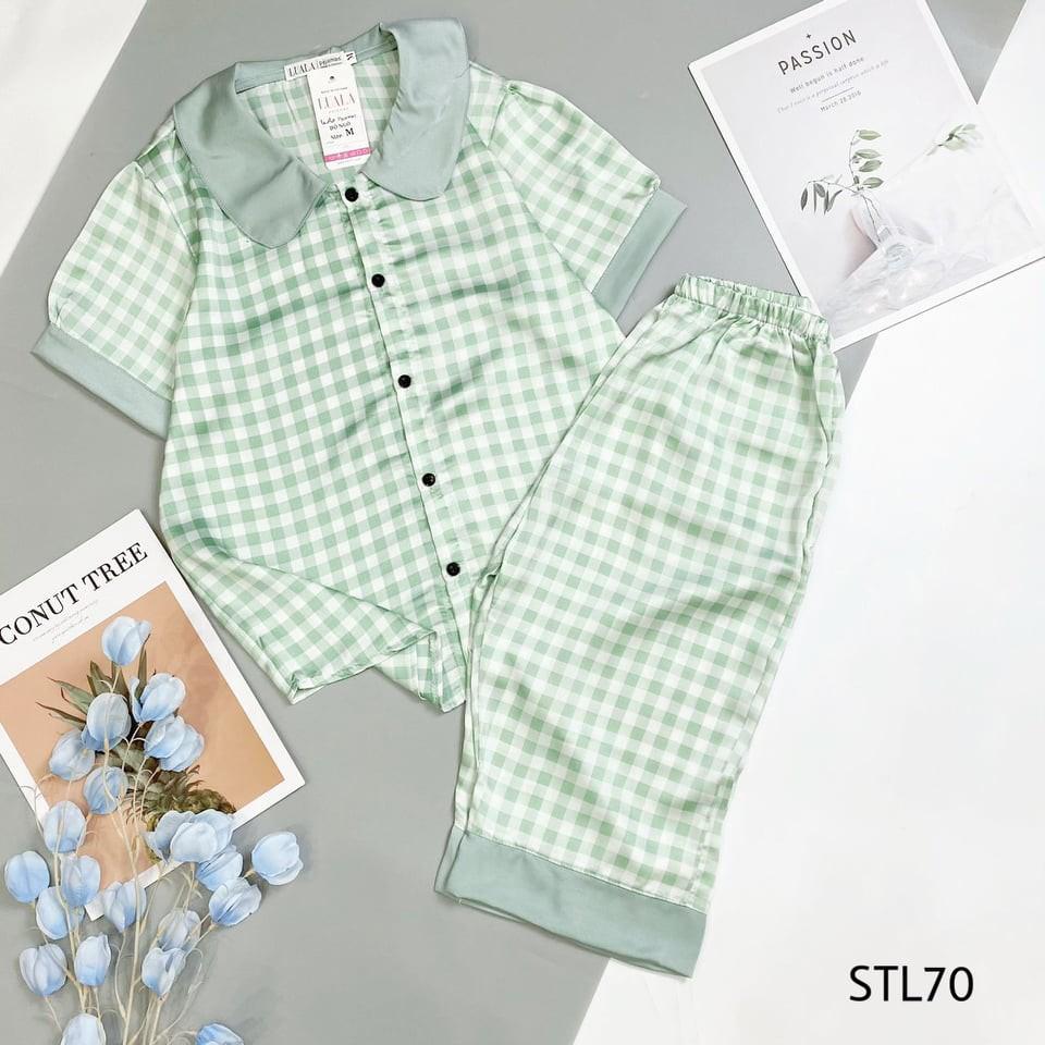 Bộ lụa Pijama satin lửng lụa cao cấp