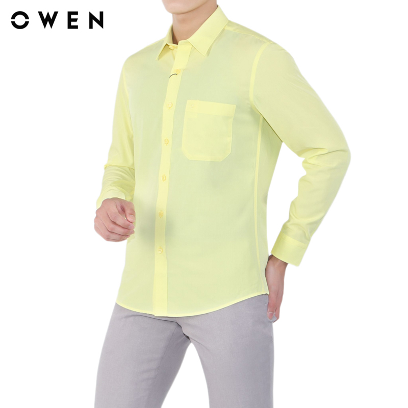 Áo sơ mi nam  dài tay OWEN form Regular fit chất liệu Bamboo -  AR22307DT