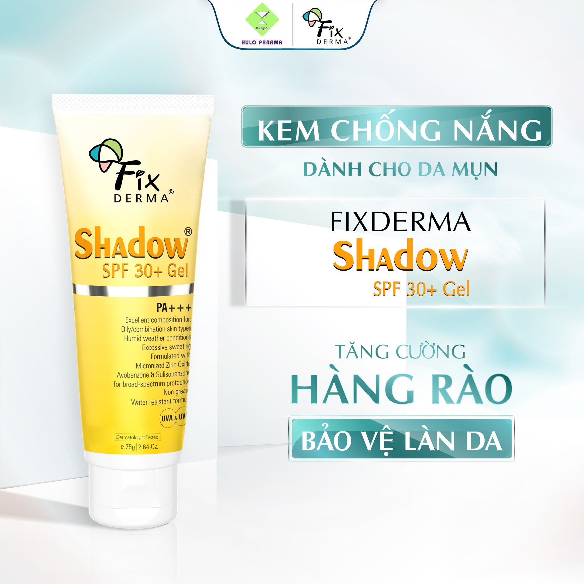 Gel chống nắng Fixderma Shadow SPF 30+ Gel (75g)
