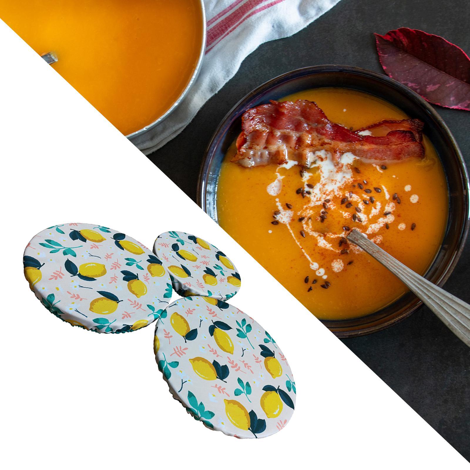 3Pcs Food Bowl Cover Stretch Lids Wrap Bowl Covers Food Storage Bowl Cover