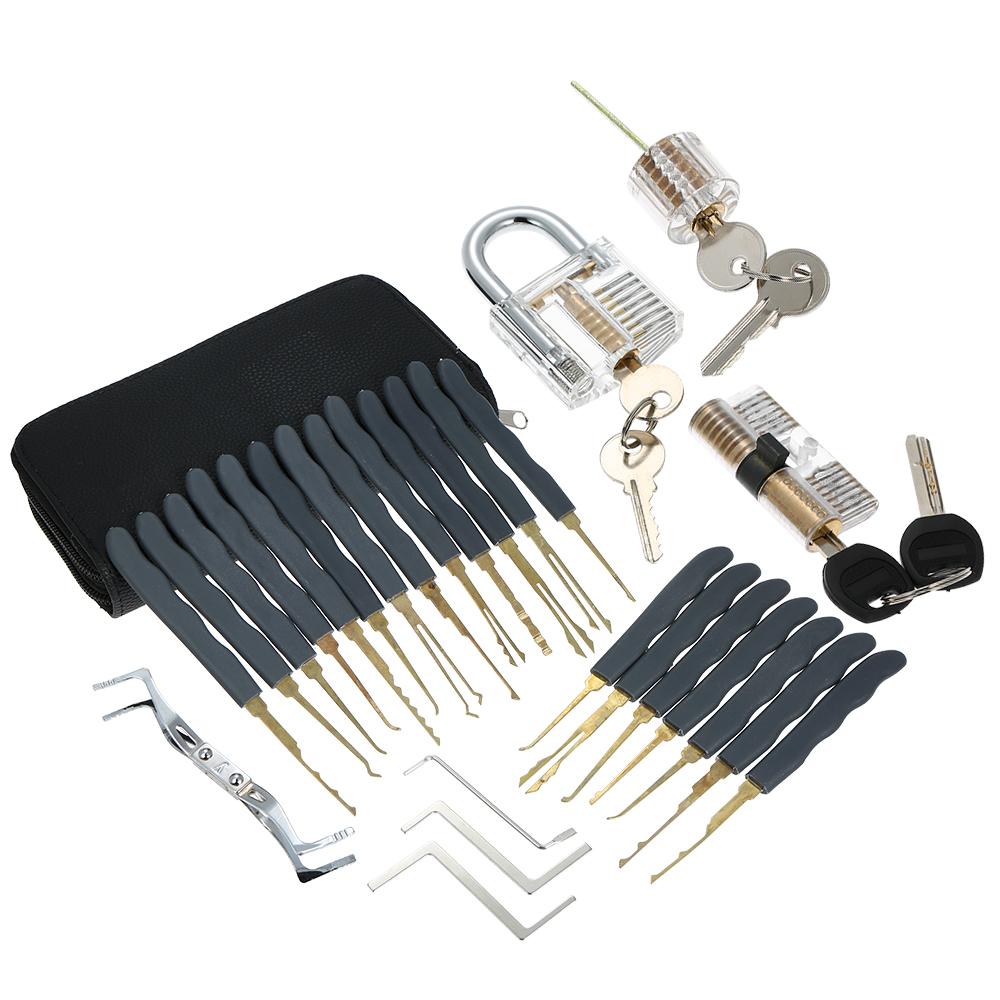 Set 24 dụng cụ mở khóa kèm ổ khóa Cho Người Mới Bắt Đầu Trong Suốt Luyện Tập Mở Khóa Chuyên Nghiệp