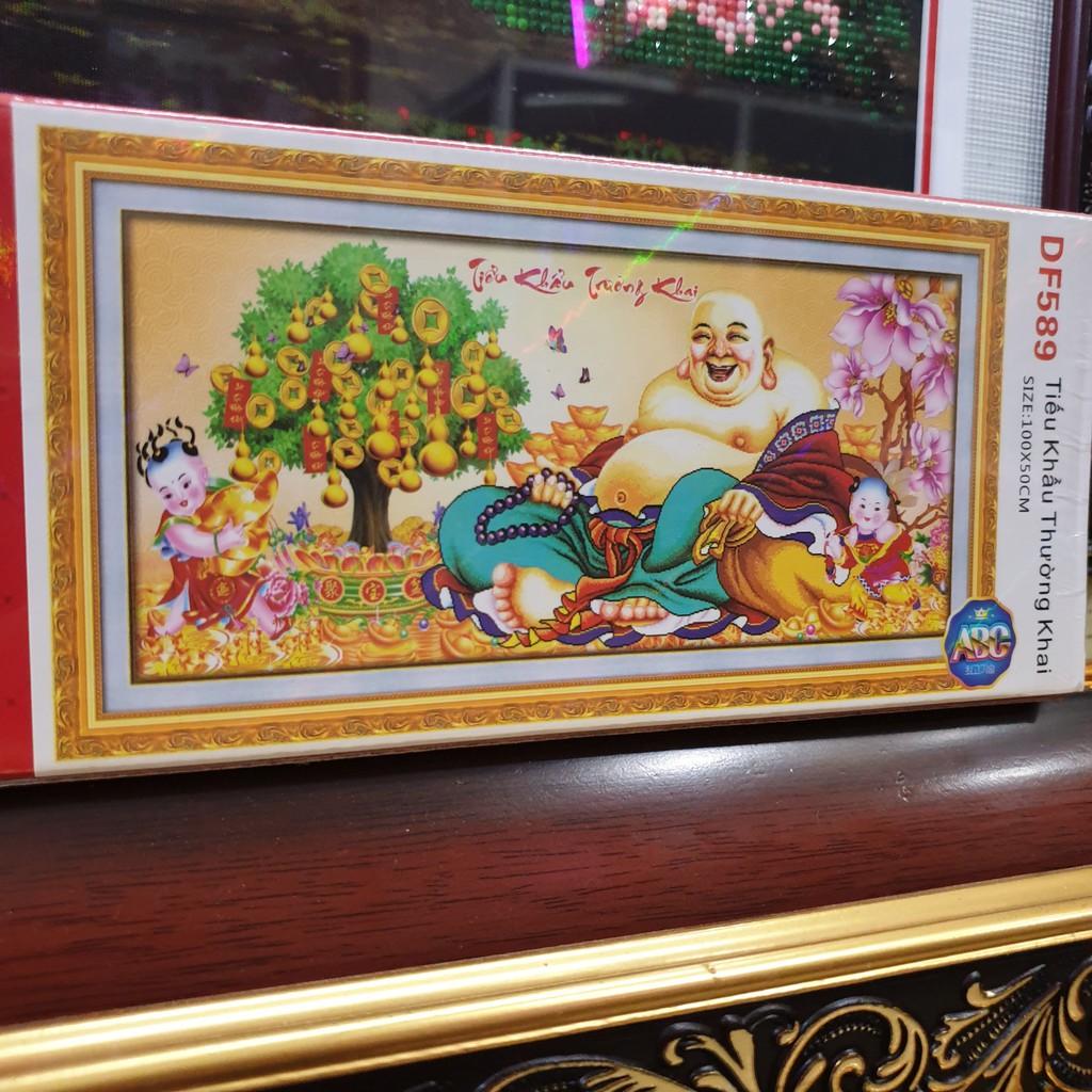 Tranh Đính Đá PHẬT DI LẠC . Kích Thước: 1m x 50cm