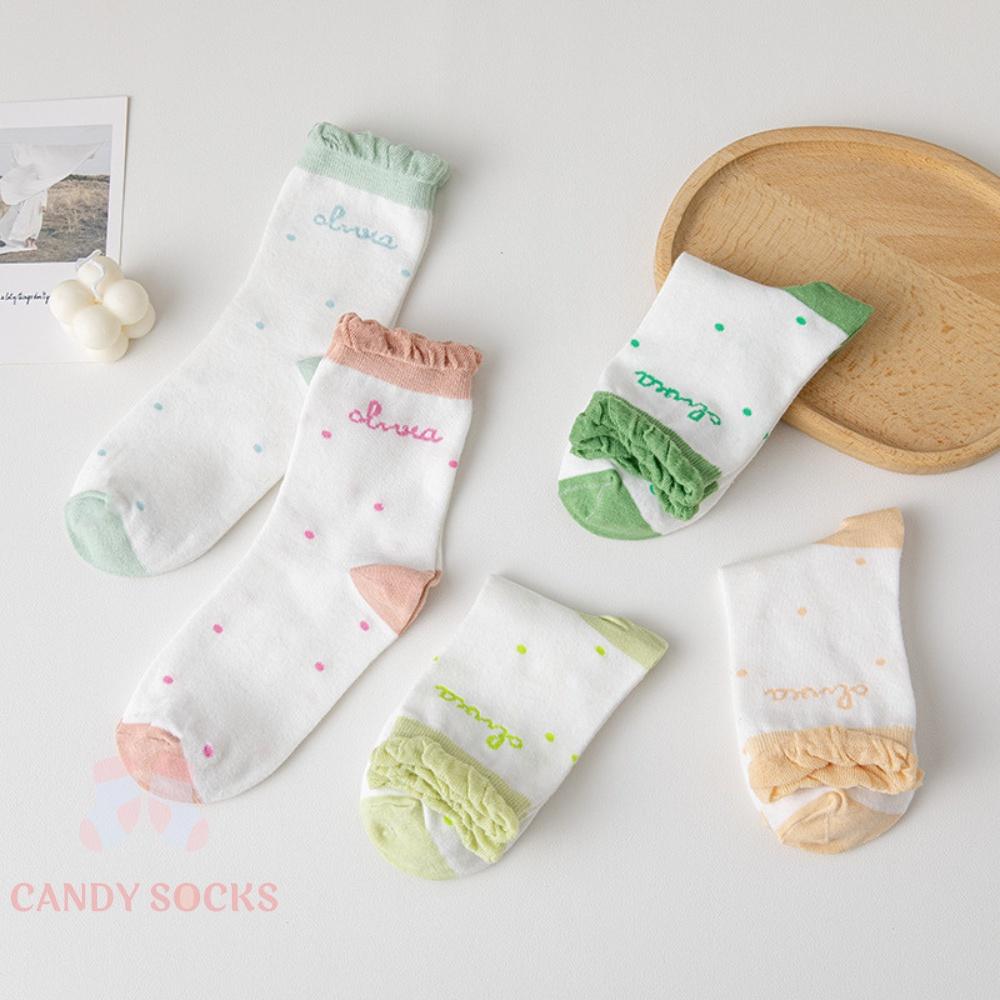 Tất nữ vớ nữ cổ trung, Set 5 đôi tất nữ phong cách Hàn Quốc, co dãn 4 chiều, chất liệu cotton Hàn cao cấp TN-162
