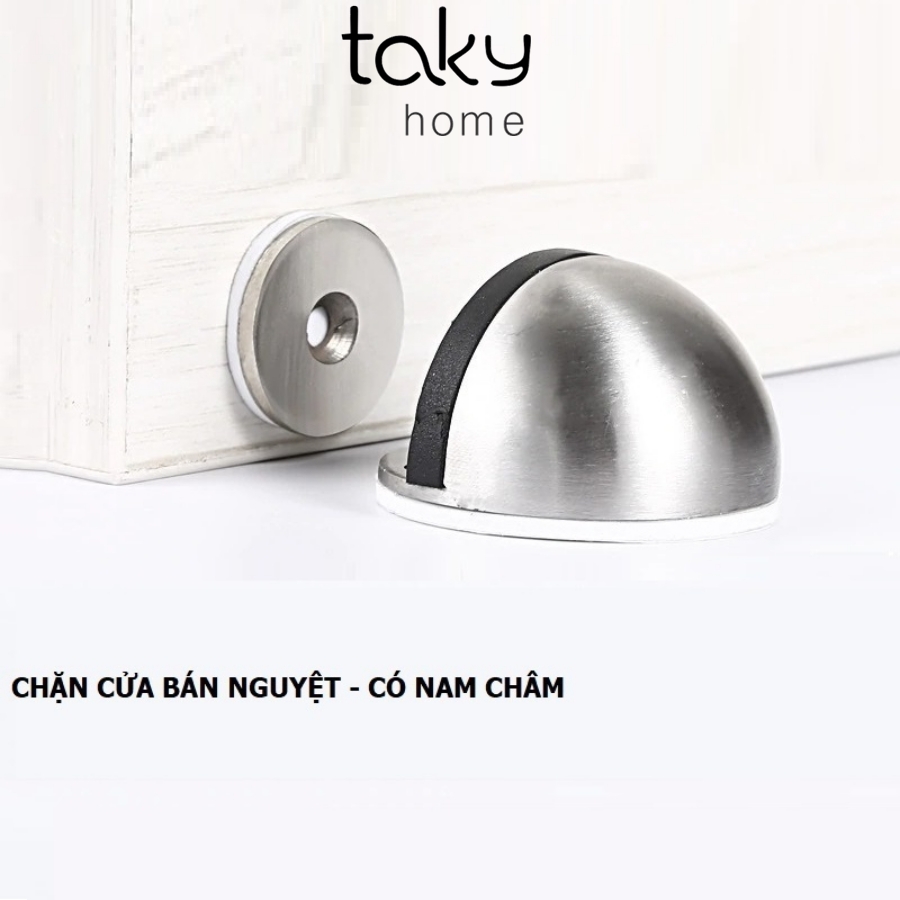 Chặn Cửa Bán Nguyệt Có Nam Châm, Chống Va Đập Cánh Cửa Với Tường, Loại Gắn Sàn Sử Dụng Miếng Dán 3M, Nhiều Màu. TakyHome 1200