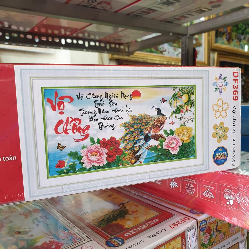 Tranh Đính Đá VỢ CHỒNG CÔNG . Kích Thước: 90cm x 50cm
