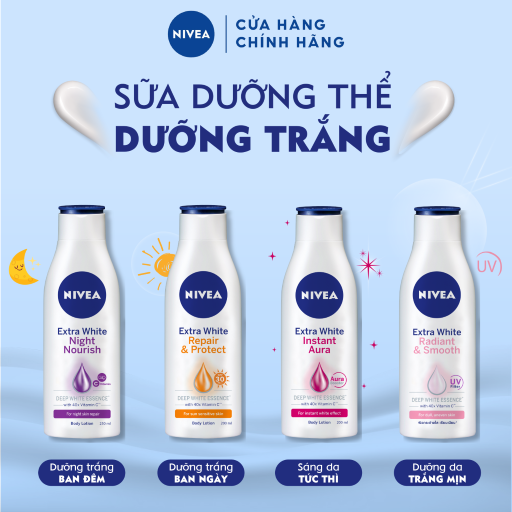 Sữa Dưỡng Thể NIVEA Extra White Dưỡng Sáng Da | Mịn Da (200 ml)