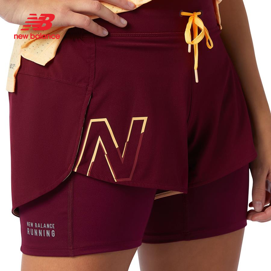 Quần ngắn thể thao nữ New Balance Printed Impact Run 2In1 - WS01242GNT (Form Quốc Tế)