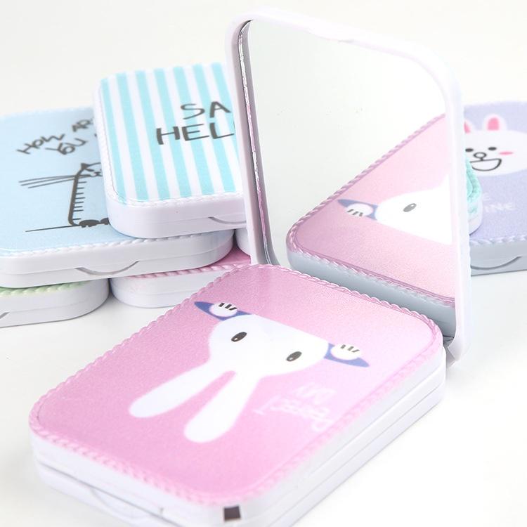 Bộ Gương Lược Chữ Nhật Pastel Cầm Tay Mini Bỏ Túi - Gương Trang Điểm Siêu Đáng yêu Duashop