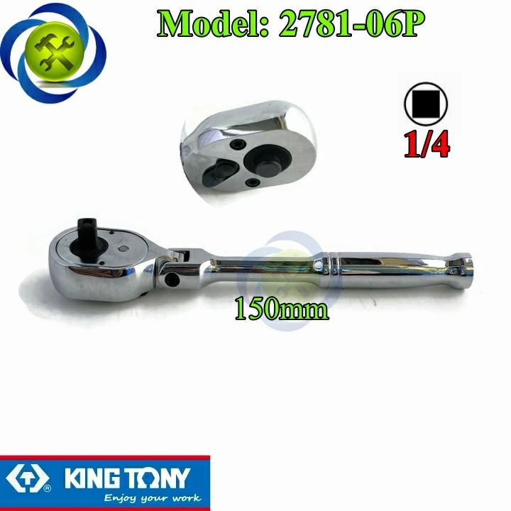Cần siết tự động 1/4 Kingtony 2781-06P dài 150mm, gật gù, có nút nhấn
