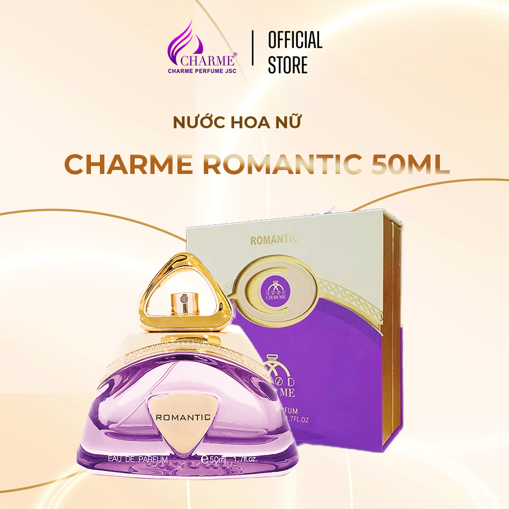 Nước hoa nữ cao cấp, Charme Romantic, chiết xuất hạt cây bụp vang, nốt hương dịu mát, ngọt ngào, 50ml