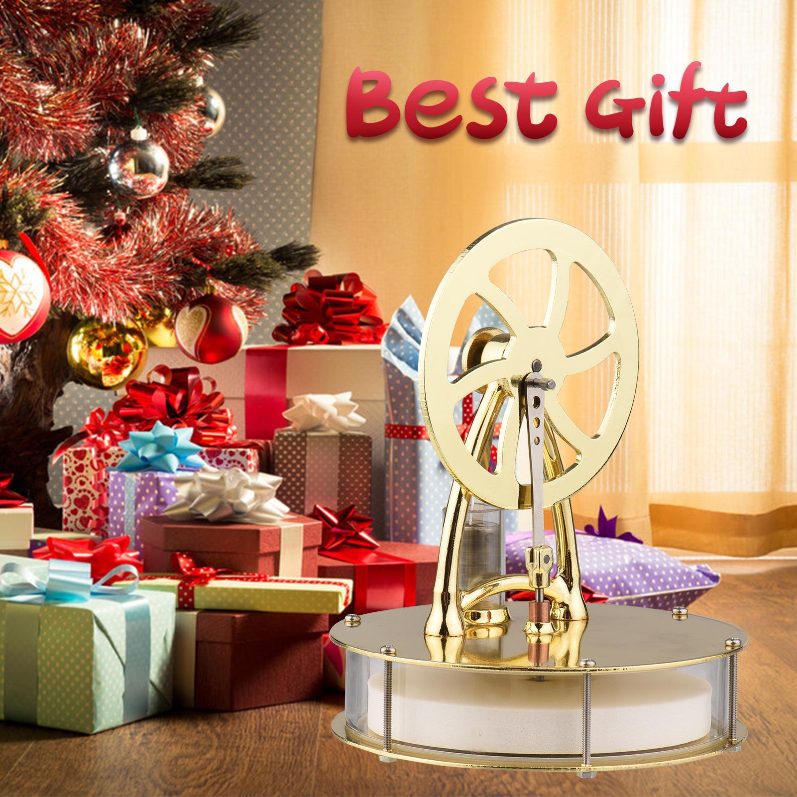 Low Temperature Stirling Engine Assembled Electricity Generator Heat Experiment Physical Model with Flywheel Design