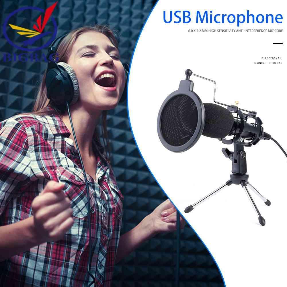 Micro Có Dây USB Kèm Giá Đỡ Cho PC