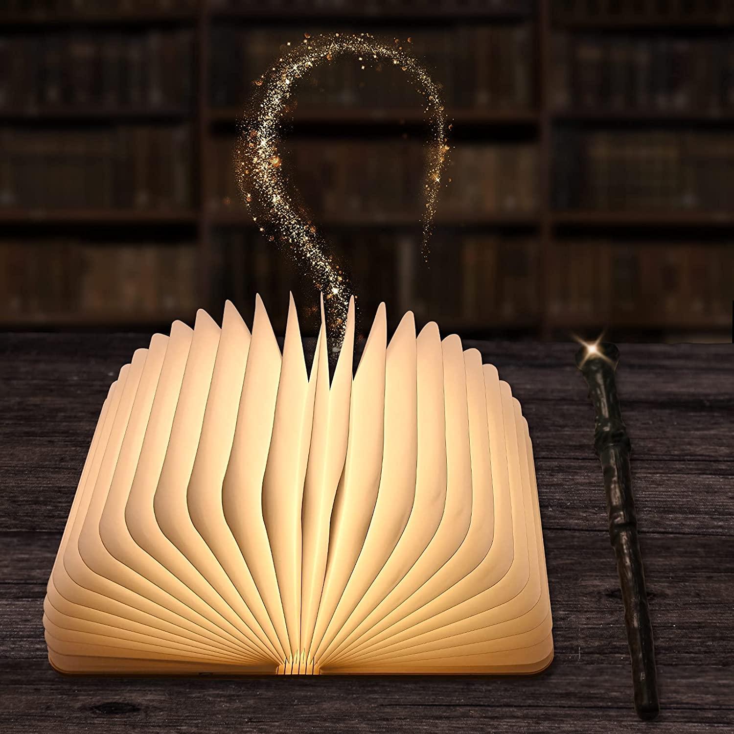 Đèn LED bằng gỗ, đèn từ khóa gập để quà giáng sinh sáng tạo, đèn giấy sạc USB, đèn trang trí pin 700mAh