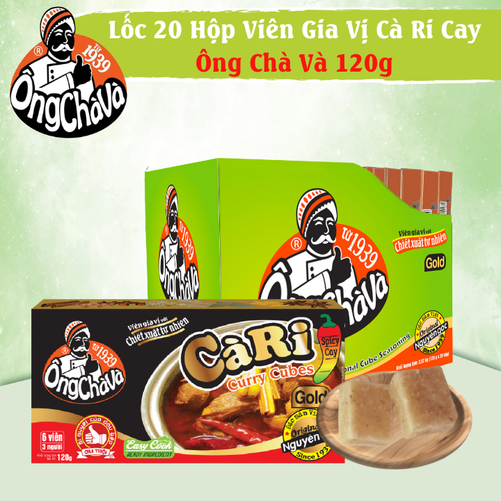 Lốc 20 Viên Gia Vị Cà Ri Gold Cay Ông Chà Và Gold 120gr