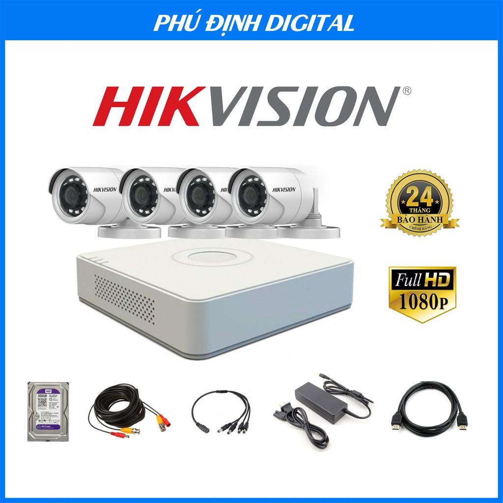 Trọn Bộ 4 Camera Hikvision quan sát ngoài trời chống trộm Hikvision - Hàng Chính Hãng