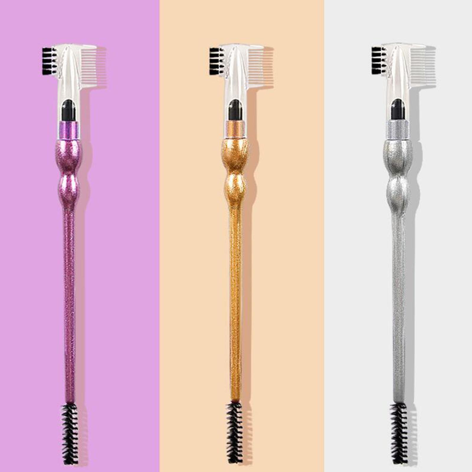Double Ended Eyebrow Brush and Comb Portable for Home Beginner Women Girls