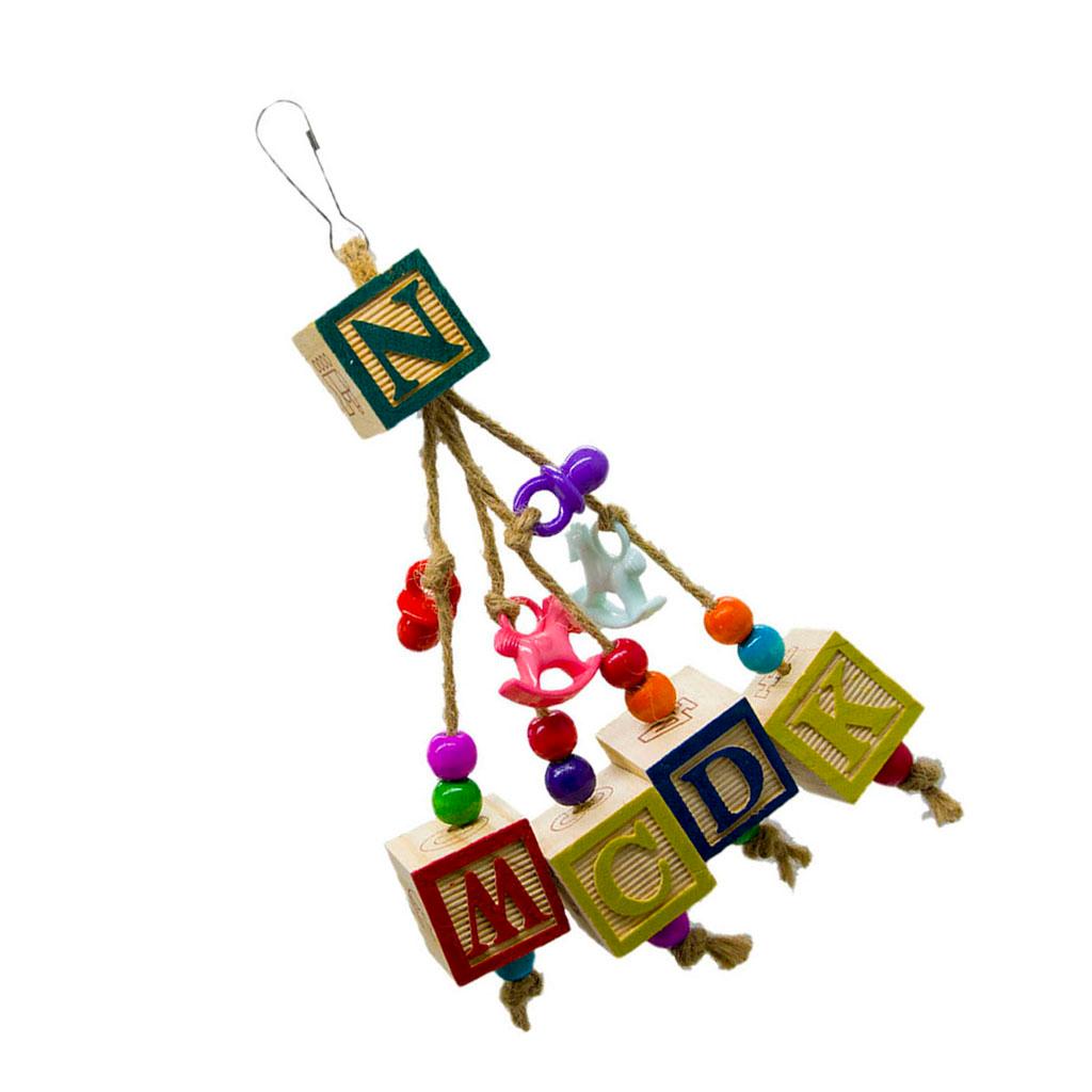 Wooden Block Bird Parrot Toys for Small Medium Large Parrots and Birds