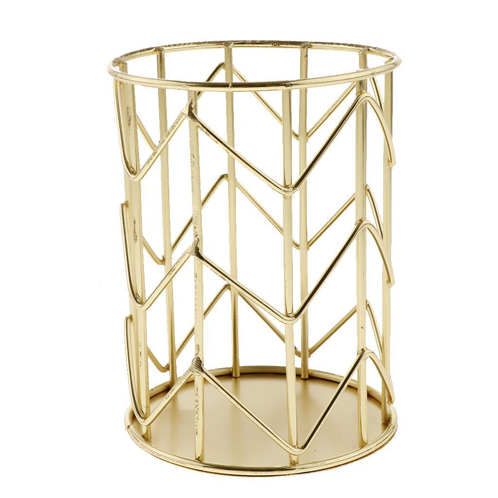 European   Wire Pencil Holder  School Office Golden