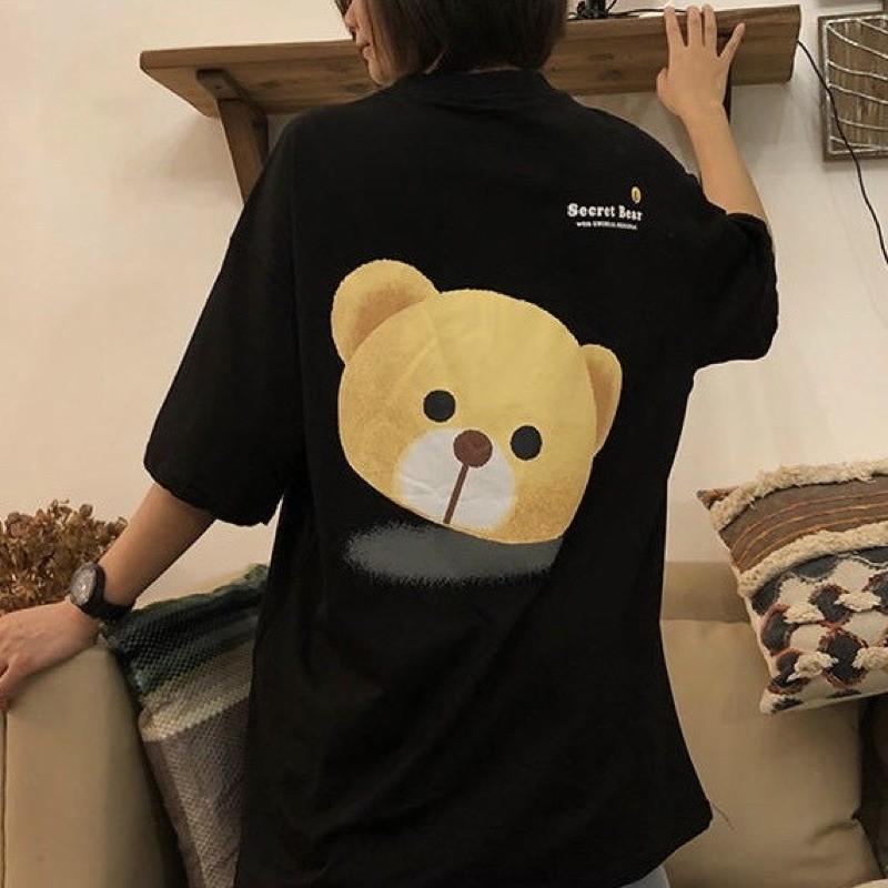 Áo thun tay lỡ form rộng hình gấu