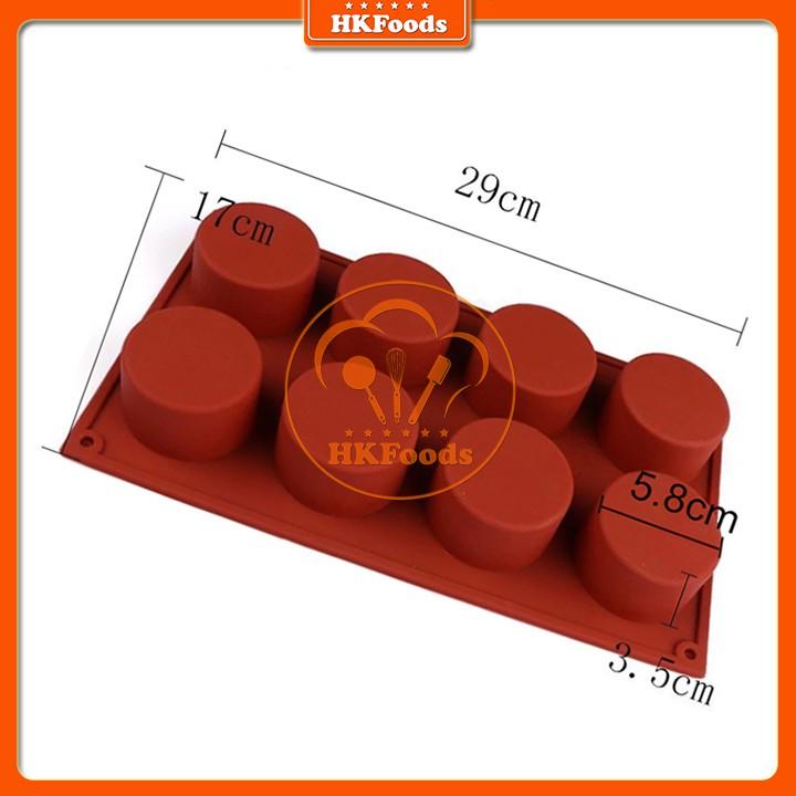 KHUÔN SILICON LÀM THẠCH RAU CÂU SOCOLA 8 HÌNH TRÒN
