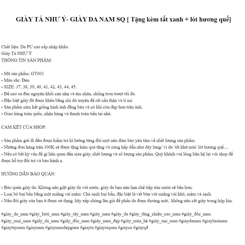 Giày da nam trung niên, Giày tá GT01