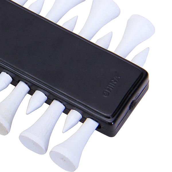 Plastic Tee Holder Carrier 3 Ball Marker 12Pcs 2 1/8 inch Wood Tees