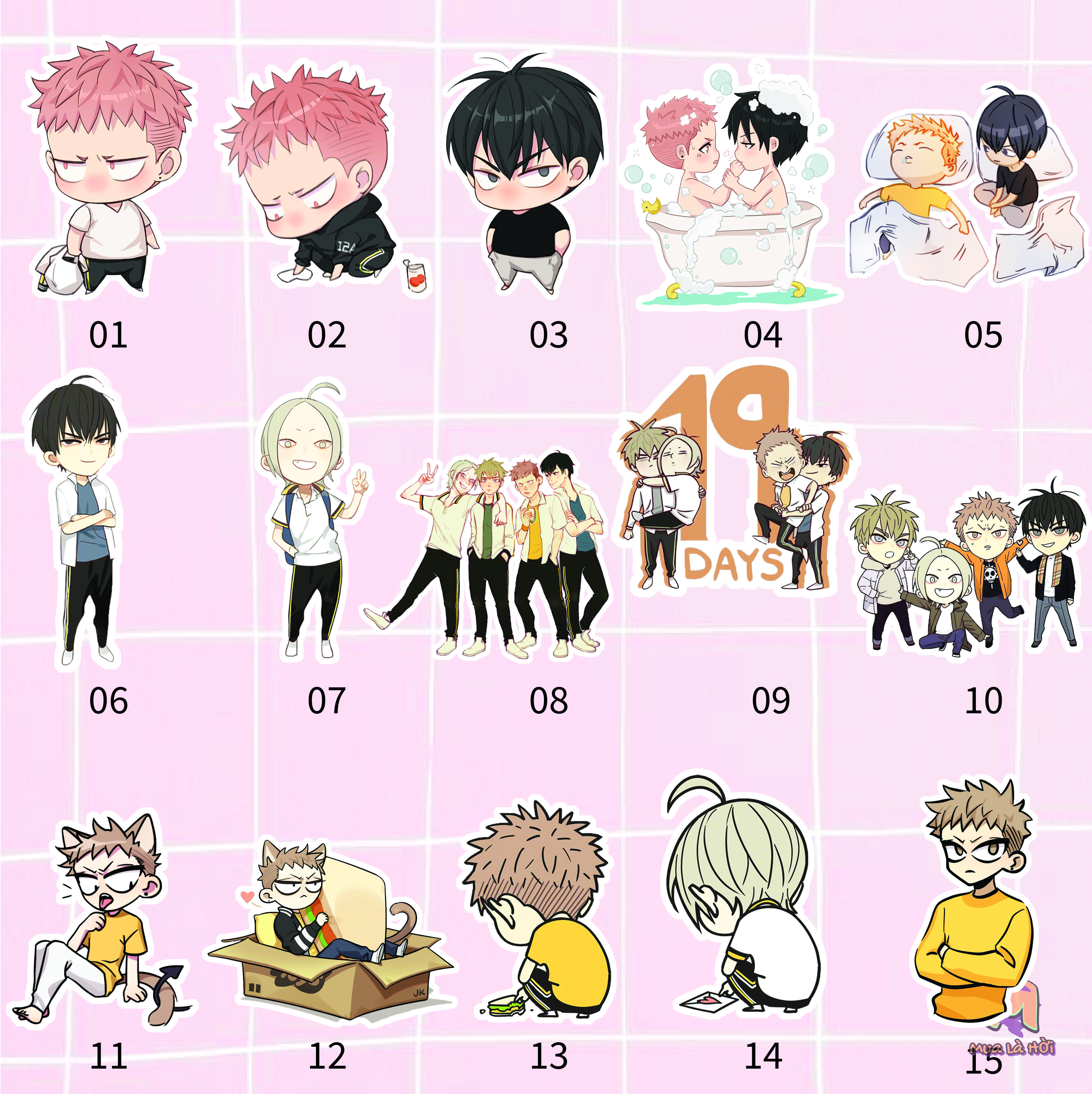 Miếng dán Stickers chủ đề 19 Days