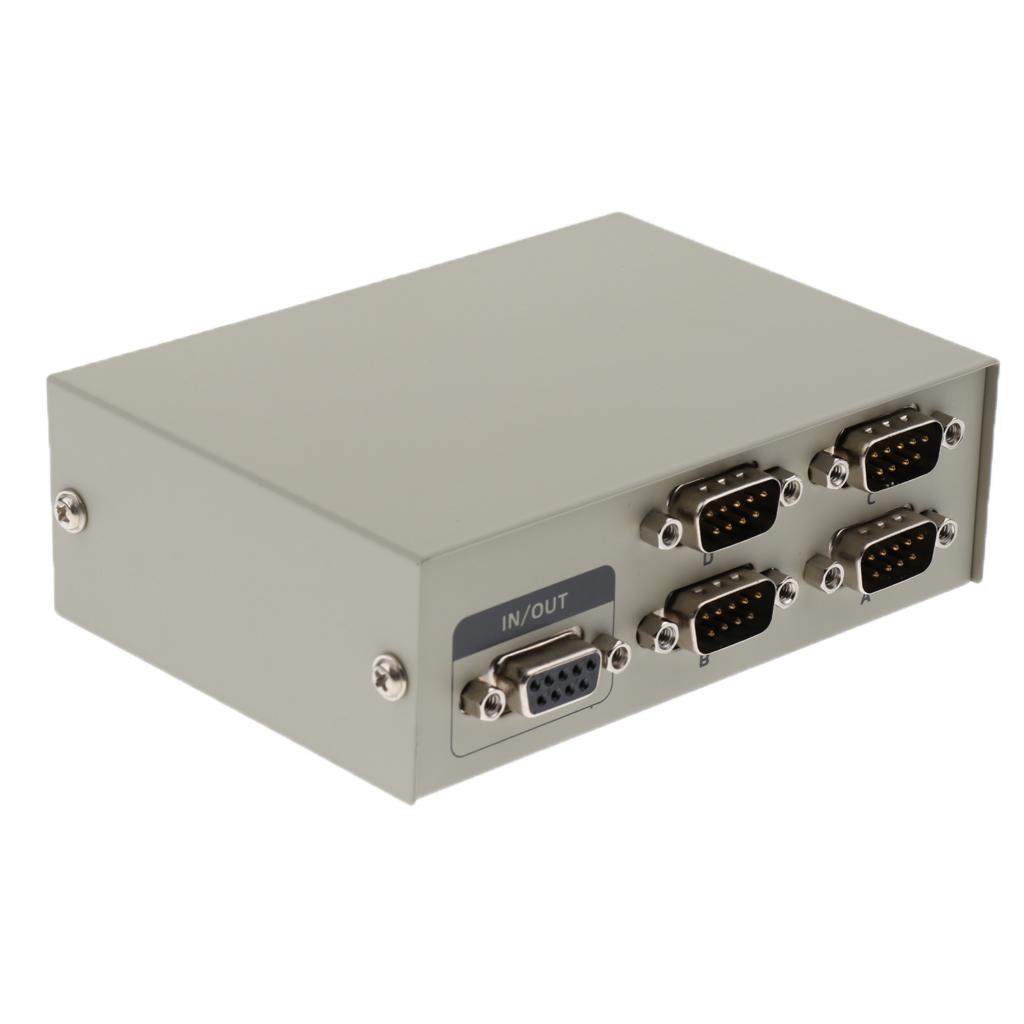 DB 9 Pin Plug Socket Serial 4 Port RS232 Data Release Switch