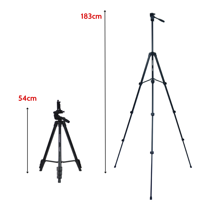 Tripod điện thoại, máy ảnh Yunteng VCT-618N - Gậy cao 1m8 có kèm remote và kẹp điện thoại - Hàng chính hãng