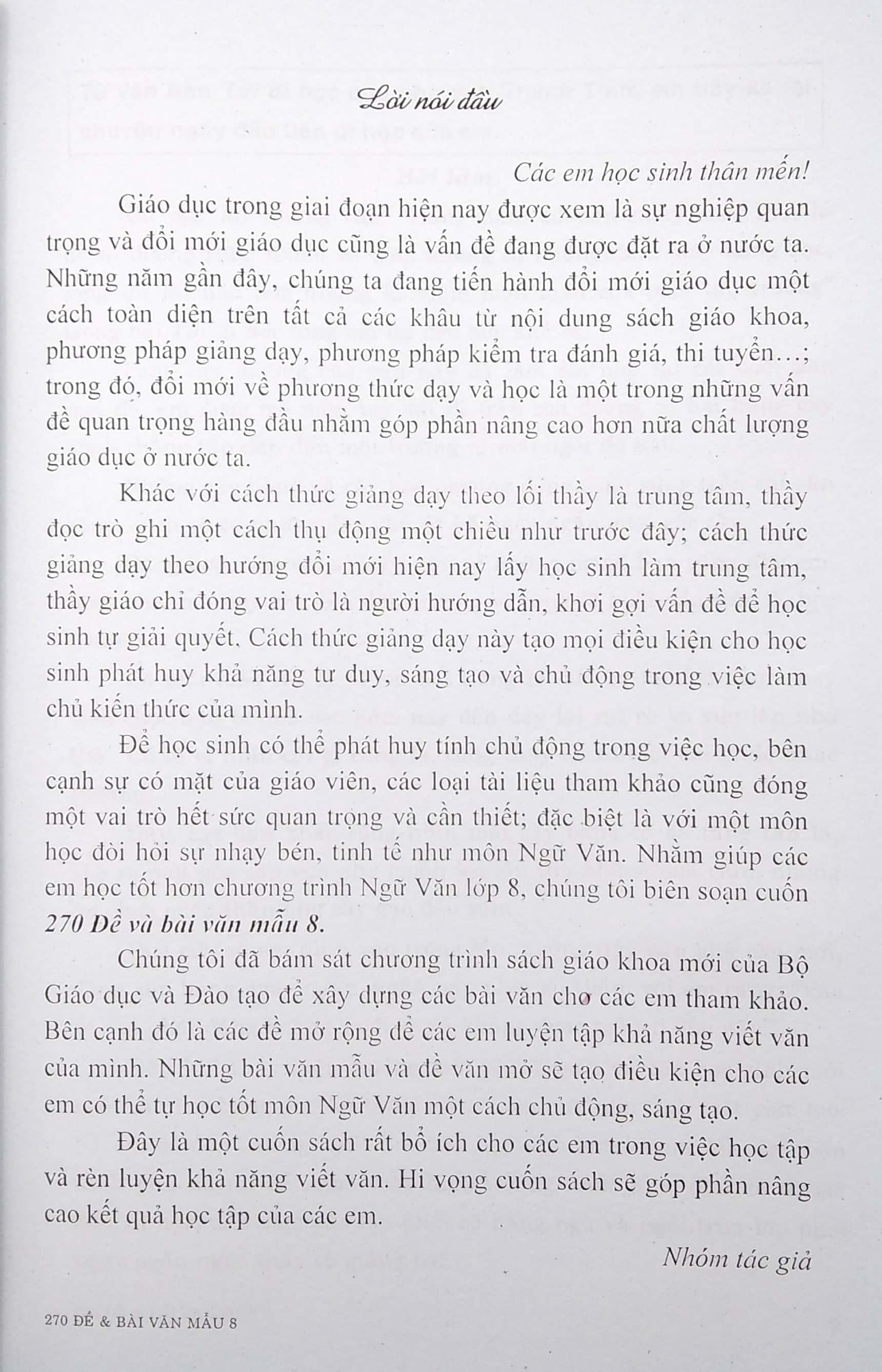 270 Đề Và Bài Văn Mẫu Lớp 8