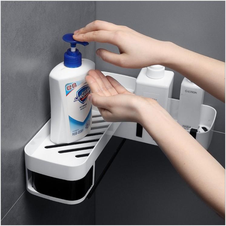 Kệ dán tường xoay đa chiều để đồ nhà tắm bền đẹp, kệ treo tường gấp gọn đựng đồ đa năng không cần khoan tường tiện dụng
