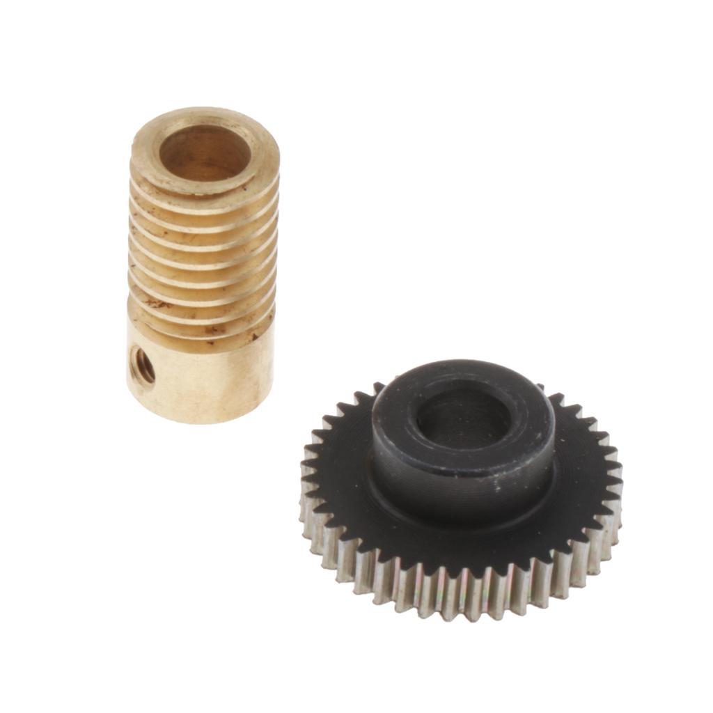 4 Packs 0.5 Modulus Worm Wheel + Gear Shaft Hole 6mm 1:40 Reduction Gear